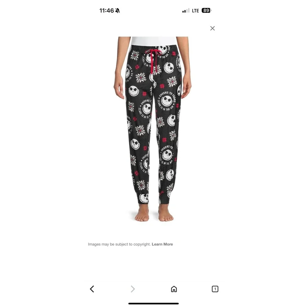Disney Nightmare‎ Before Christmas Women's cuffed sleep pants joggers small - Picture 2 of 8